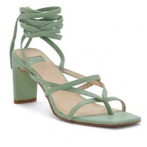 Louise et Cie Leather Lehana Strappy Ankle Wrap Sandals Square Toe “Sugar Apple”